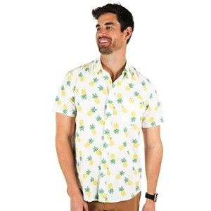 Tipsy Elves Pineapple Parade Hawaiian Swinger‎ Shirt Mens Size XXL